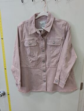 LOGO PINK JEANS JACKET. LIKE NEW.